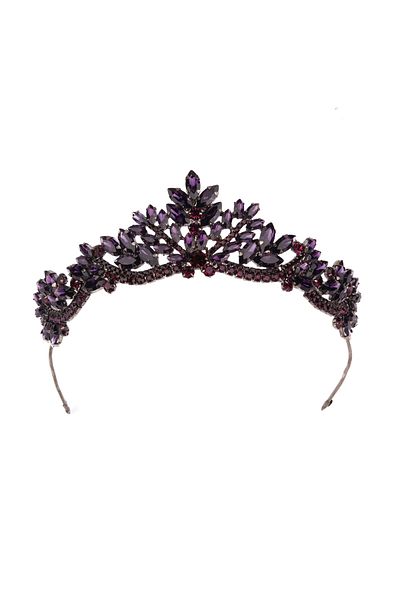 Hayalperest boncuk Women's Henna Wedding Crown Crystal Stone Bridal Crown Princess Crown Bachelorette Party Crown Purple