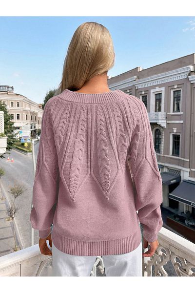 AQE FASHION Pulover din tricotaje cu mâneci italiene împletit