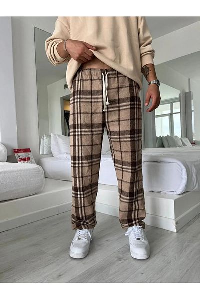 Gofeel Harajuku Street Checked Relaxed Plaid Detail Sweatpants GF
