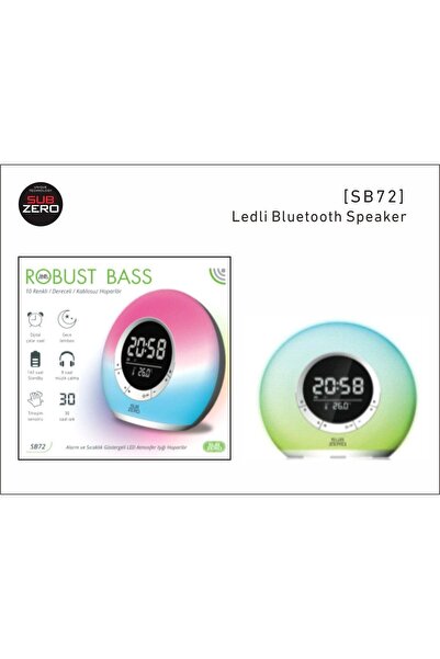 NEVARSA LED Işıklı Dijital Çalar Saatli Radyolu Bluetooth Hoparlör