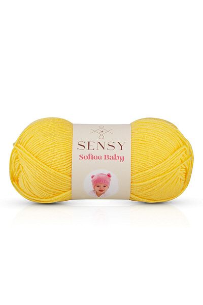 SENSY Premium Softee Baby Hand Knitting Yarn Baby Yarn Sweater Vest Yarn Beanie Booties Baby Blanket Yarn Yellow
