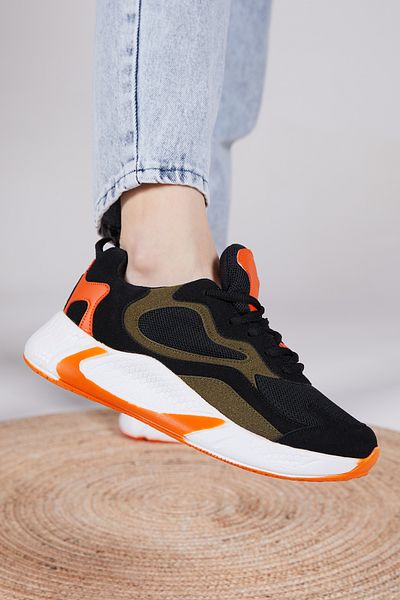 Tonny Black Unisex Black Orange Sports Shoes V2901