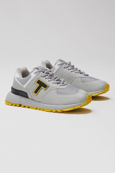 Tonny Black Grauer, rutschfester Unisex-Schnürsneaker mit Eva-Sohle