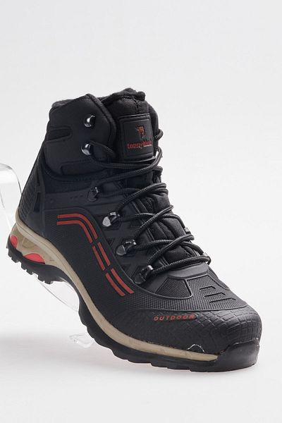 Tonny Black Cizme de trekking unisex negre roșii Tb1821