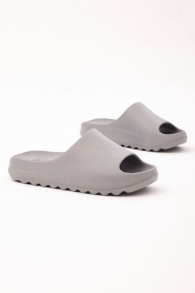Tonny Black Unisex Gray Comfortable Flat Model Open Front Eva Slippers