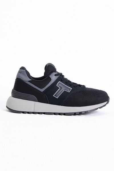 Tonny Black Schwarzer, rutschfester Unisex-Schnürsneaker mit Eva-Sohle
