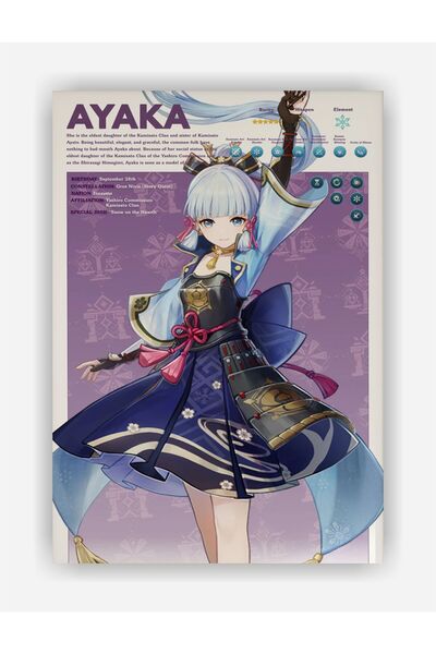fırsatlar diyarı Genshin Impact Kamisato Ayaka Gaming Anime Duvar Posteri - K...