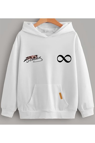 Edizen Φούτερ Infinite Ataturk Printed Oversize Premium 100% βαμβακερή κουκούλα