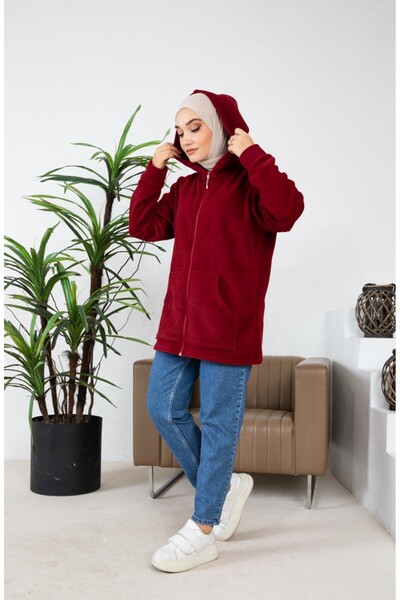 Kardelen Butik Ümraniye Hooded Sport Fleece Cardigan
