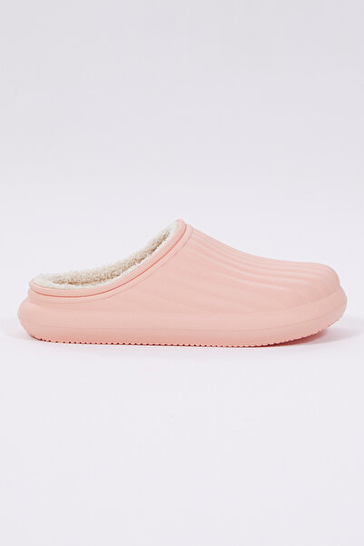 Tonny Black Women's Powder Comfortable Fit Closed Front Wool Inside Winter Eva House Slippers