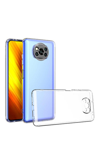 Fibaks Xiaomi Poco X3 - X3 Pro Kılıf Şeffaf Kamera Korumalı Esnek Renksiz İnce Silikon Kapak