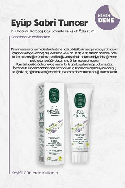 Eyüp Sabri Tuncer Toothpaste with Black Bass, Lavender and Thyme Extract 90 ml