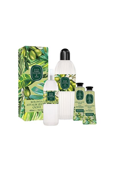 Eyüp Sabri Tuncer 1 Ayvalık Olive Blossom Cologne 400 Ml, 1 Piece 150 ml Spray and 2 Pieces Hand and Body Cream 50 ml