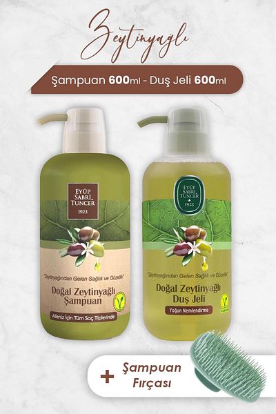 Eyüp Sabri Tuncer Olive Oil Shower Gel and Shampoo Brush