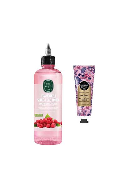 Eyüp Sabri Tuncer Raspberry Vinegar and Hair Tonic 500ml - Perfume Jewels Love Kisses Hand Cream 50ml