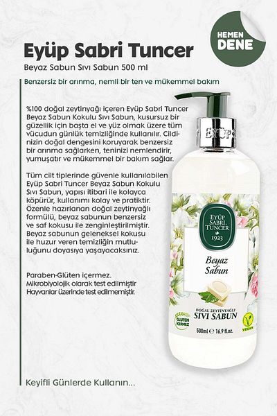 Eyüp Sabri Tuncer White Soap Liquid Soap 500 ml