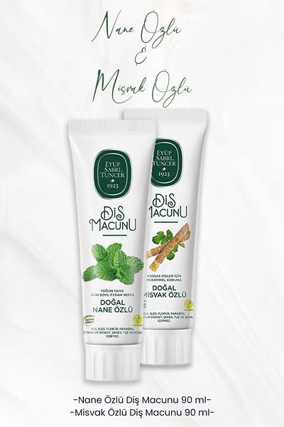 Eyüp Sabri Tuncer Toothpaste with Mint Extract 90 ml and Miswak Extract 90 ml