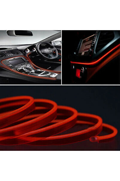 Tiger Marketing Araç Içi Torpido Şerit Ledi Renkli Ip Neon Led 5 Metre Turunc...