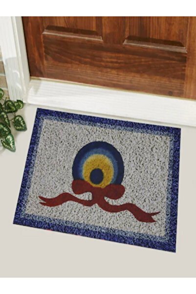 Ehil Halı Nazar Boncuklu Desenli Kauçuk İç Ve Dış Kapı Önü Paspası 45x70