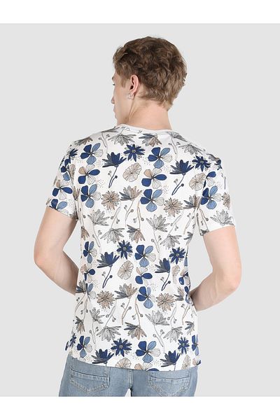 Colin's Tricou cu mânecă scurtă cu imprimeu alb cu gât crew pentru bărbați - Regular Fit