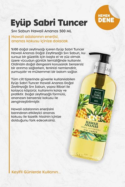 Eyüp Sabri Tuncer Liquid Soap Hawaii Pineapple 500 ml