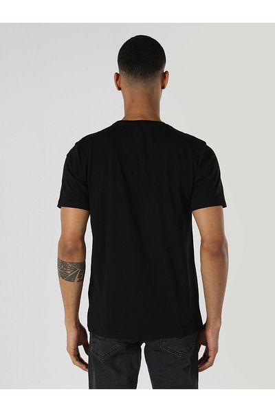 Colin's Black Regular Fit Crew Neck Men's Short Sleeve T-Shirt - Printed