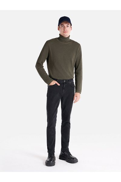 Colin's 067 Jack - Men's Black Regular Fit Shrinkable Leg Trousers