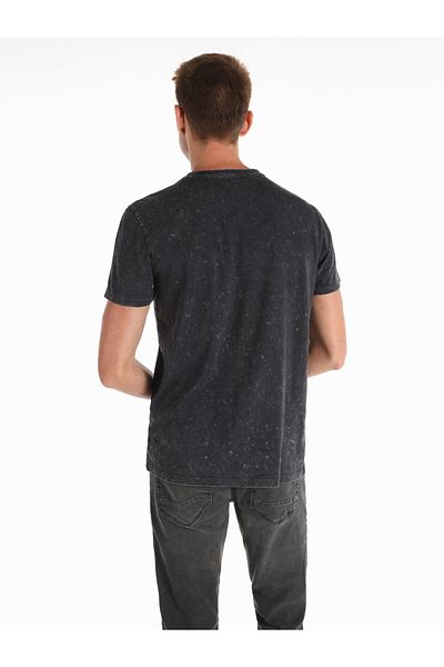 Colin's Tricou cu mânecă scurtă pentru bărbați antracit - decolteu și design imprimat