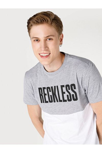 Colin's Regular Fit Crew Neck Printed Gray Men's Short Sleeve T-Shirt