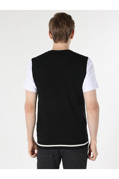 Colin's Pulover negru Slim Fit pentru bărbați