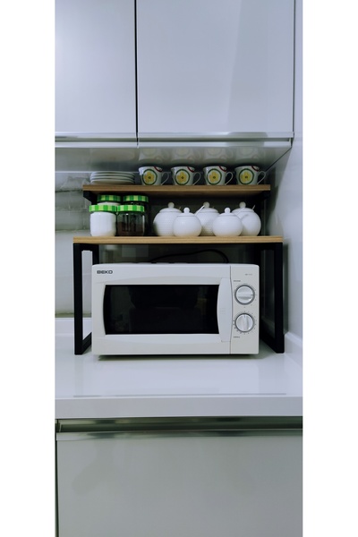 TRIA HOME Turkuaz 2 Raflı Metal Çok Amaçlı Mutfak Rafı/Tezgah Üstü Raf