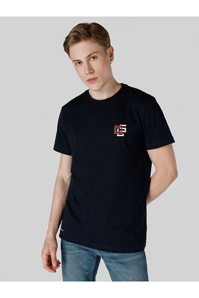 Colin's Regular Fit Crew Neck Printed Black Men's Short Sleeve T-Shirt