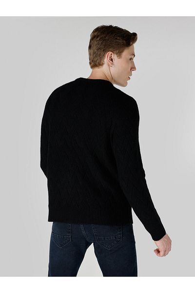 Colin's Tricoturi negre Pulover pentru bărbați - Regular Fit