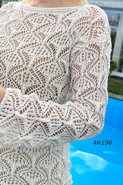 gmzbutik Openwork Boat Neck Knitwear Blouse
