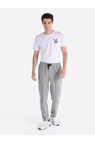 Colin's Gray Slim Fit Men's Sweatpants - Medium Waist, Zipper and Pocket Detail
