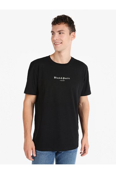 Colin's Black Regular Fit Crew Neck Men's Short Sleeve T-Shirt - Printed