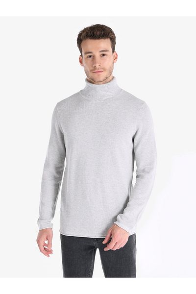 Colin's Gray Regular Fit Turtle Neck Men's Sweater