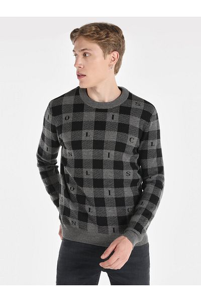 Colin's Gray Regular Fit Crew Neck Men's Sweater
