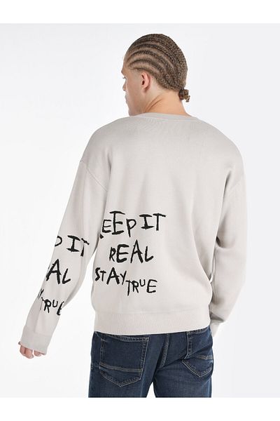 Colin's Regular Fit Crew Neck Printed Stone Men's Sweatshirt