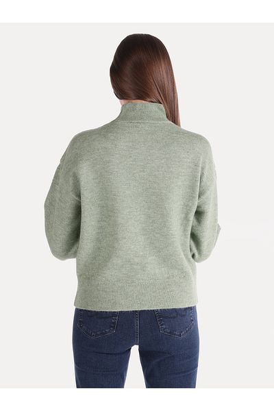 Colin's Pulover de damă verde Regular Fit - Jumătate cu gât