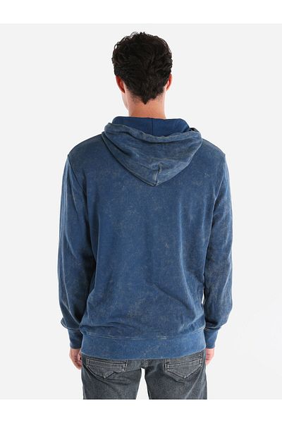 Colin's Hanorac pentru bărbați Blue Regular Fit - Imprimat cu glugă