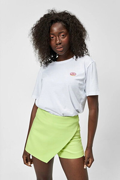 The Socks Company Μπλουζάκι Donut Crew Neck Comfortable Fit Κεντημένο λευκό U...