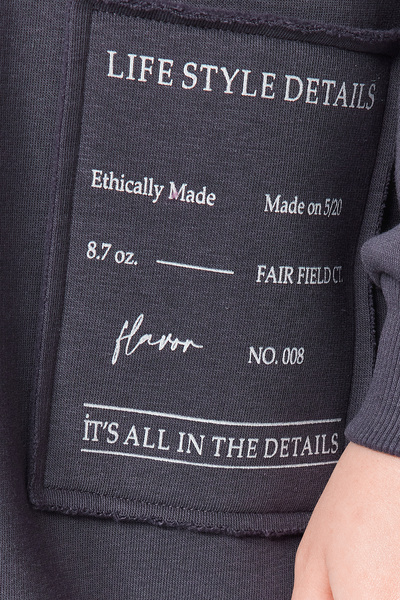 Trendyol Curve Antracit hímzésű, részletesen kidolgozott, túlméretezett/bő szabású kötött, nagyméretű pulóver TBBAW24AO00018