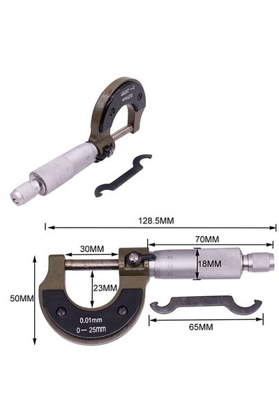 Depolife Mechanical Micrometer Thickness Gauge Precision measuring caliper 0-25 mm 0.01 mm measuring