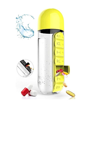 DeepArt Creations 600 ml Built-in 7-Day Medicine Organizer Water Bottle