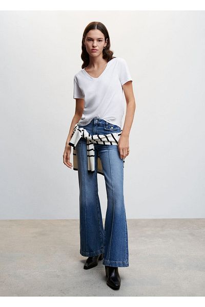 MANGO Woman Casual βαμβακερό μπλουζάκι