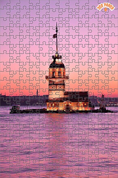 Teona Ahşap Kız Kulesi Dekoratif Çift Katlı Çerçeveli Asılabilir Ahşap Puzzle...