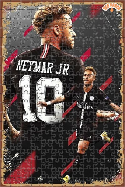 Teona Ahşap Neymar Pano Dekoratif Çift Katlı Çerçeveli Asılabilir Ahşap Puzzl...