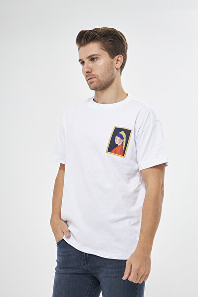 İnci Küpeli Kız Oversize T-Shirt