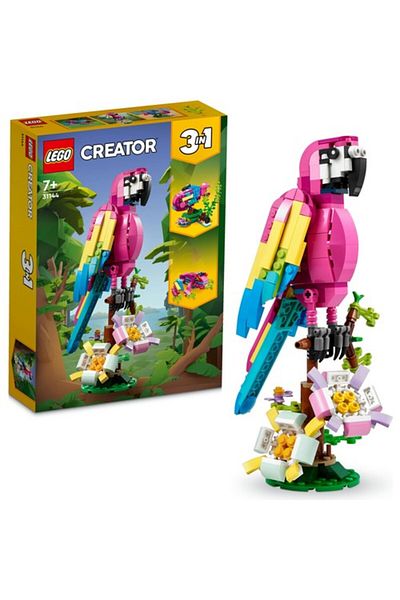 LEGO ® Creator Exotic Pink Parrot 31144 - الببغاء والأسماك والضفادع M للأطفال من سن 7 سنوات فما فوق